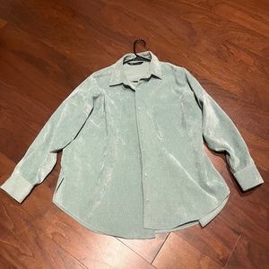 Zara mint green button down